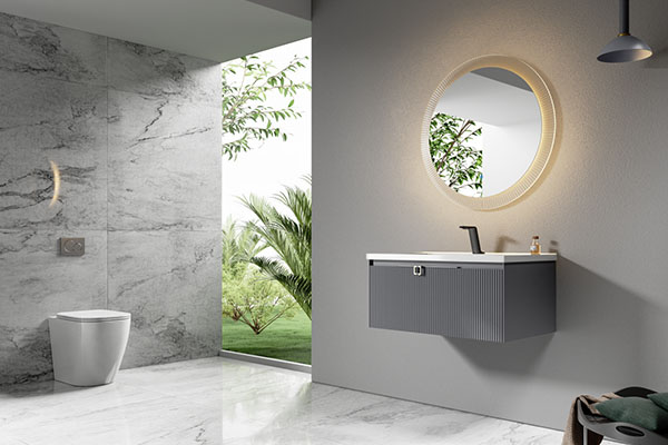 Hotel Modern Affordable Bathroom Cabinet Sets Bathroom Sink With Smart Led Mirror Vanity