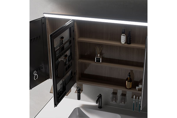 2024 Trendy Wall Mounted Bathroom Vanity Single Sink Basin Bathroom Cabinet With Smart Mirror Cabinet