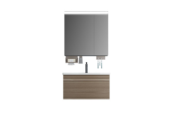 2024 Trendy Wall Mounted Bathroom Vanity Single Sink Basin Bathroom Cabinet With Smart Mirror Cabinet