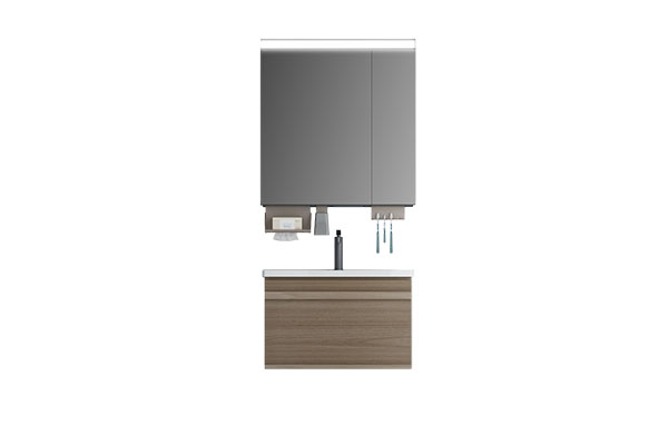 2024 Trendy Wall Mounted Bathroom Vanity Single Sink Basin Bathroom Cabinet With Smart Mirror Cabinet