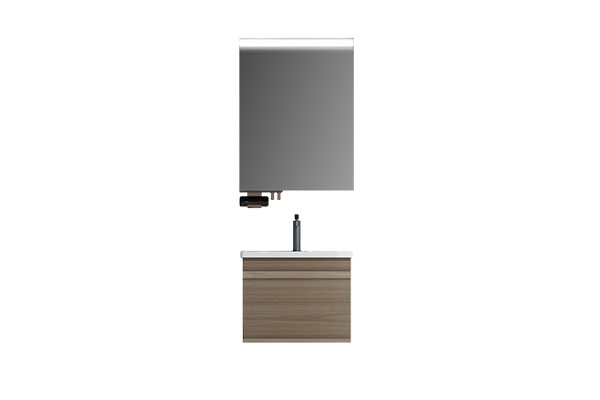 2024 Trendy Wall Mounted Bathroom Vanity Single Sink Basin Bathroom Cabinet With Smart Mirror Cabinet