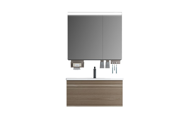 2024 Trendy Wall Mounted Bathroom Vanity Single Sink Basin Bathroom Cabinet With Smart Mirror Cabinet