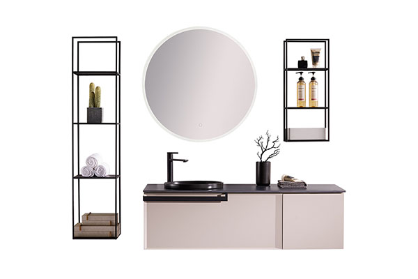 Waterproof Washroom Furniture Small Modern Wall Mount Floating Bathroom Storage Vanity Cabinets Sets With Sink Basin