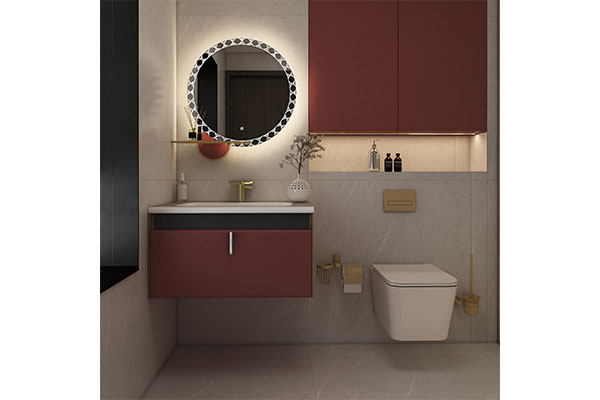 2024 Luxury Top End Made Mirror Small Wood Wall Mounted Modern Bathroom Cabinet Vanity